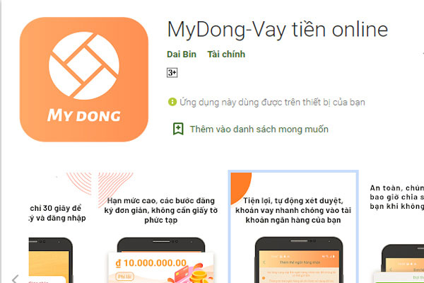 Bước 1: Truy cập vào ứng dụng MyDong