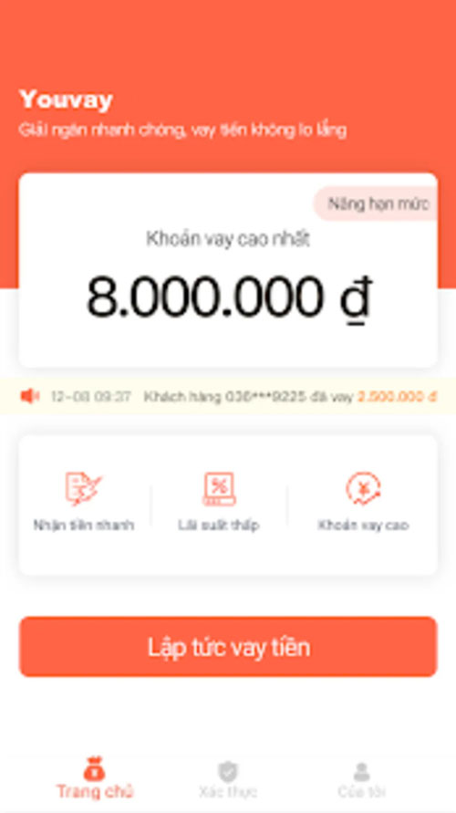 Thông tin gói vay tiền online tại Youvay